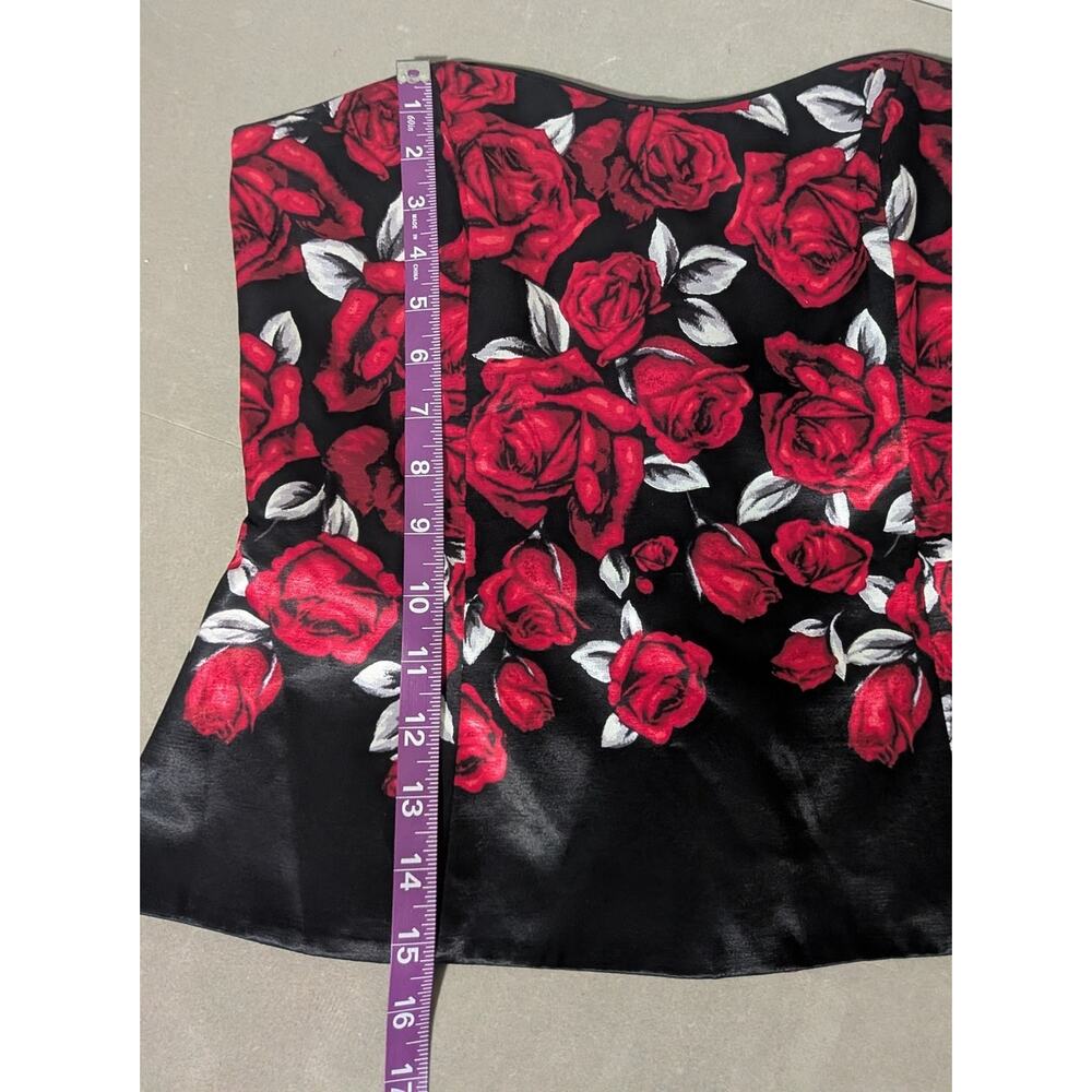 White House Black Market Rose Corset Top Strapless Bustier Size 6 Goth - Picture 10 of 11